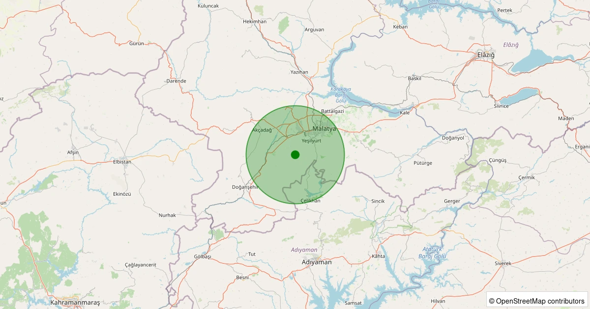 09 Kasım 2025 saat 05:35 - Yeşilyurt - Atalar - 0.80ML depreminin harita gösterimi