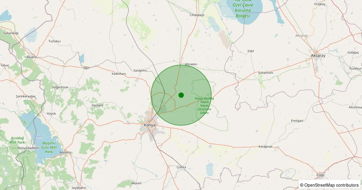 09 Ekim 2025 saat 08:58 - Selçuklu - Eğribayat Köyü - 1.00ml depreminin harita gösterimi