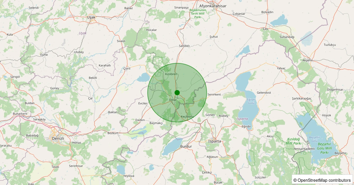 09 Kasım 2025 saat 10:46 - Dinar - 1.40ml depreminin harita gösterimi