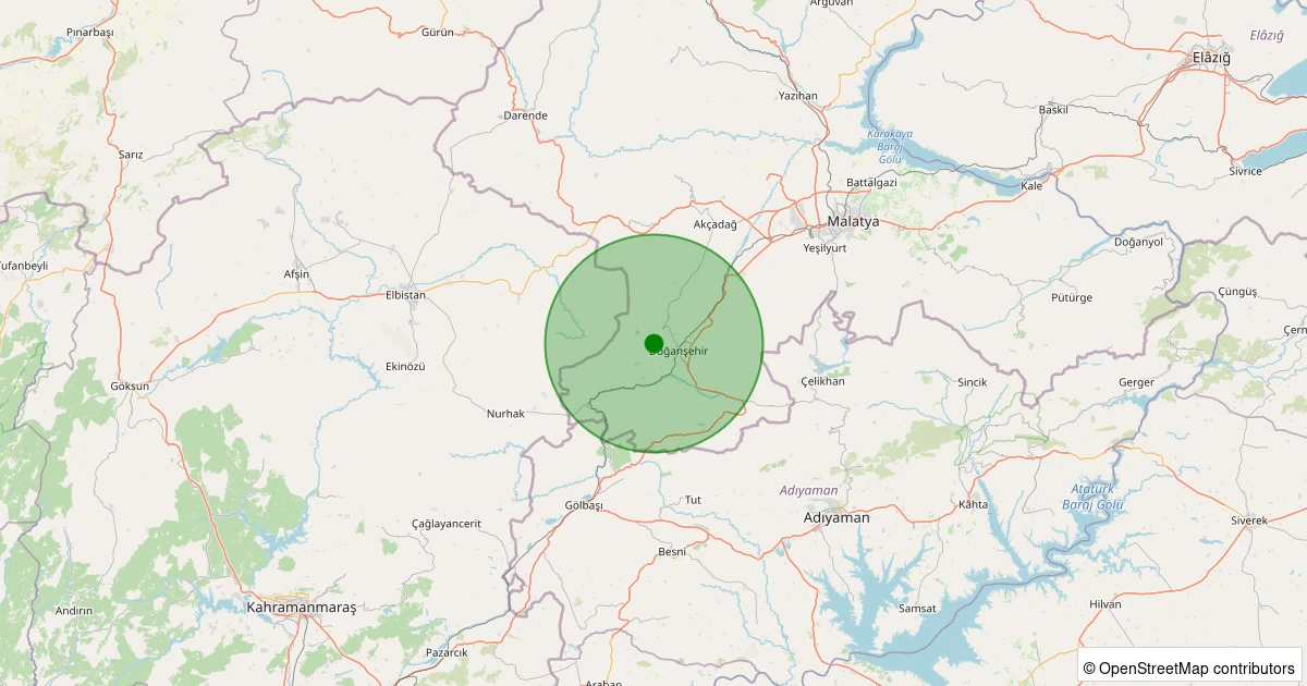 09 Kasım 2025 saat 18:40 - Doğanşehir - Fındık - 1.20ml depreminin harita gösterimi