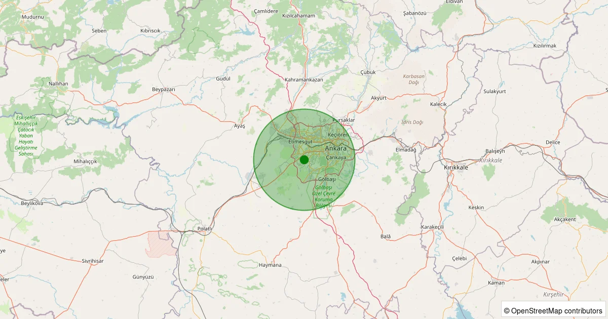 09 Ekim 2025 saat 13:44 - Çankaya - Çay Yolu - 1.30ml depreminin harita gösterimi