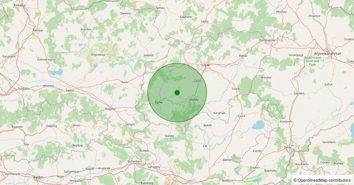 09 Ekim 2025 saat 17:30 - Ulubey - Gümüşkol Köyü - 0.60ML depreminin harita gösterimi