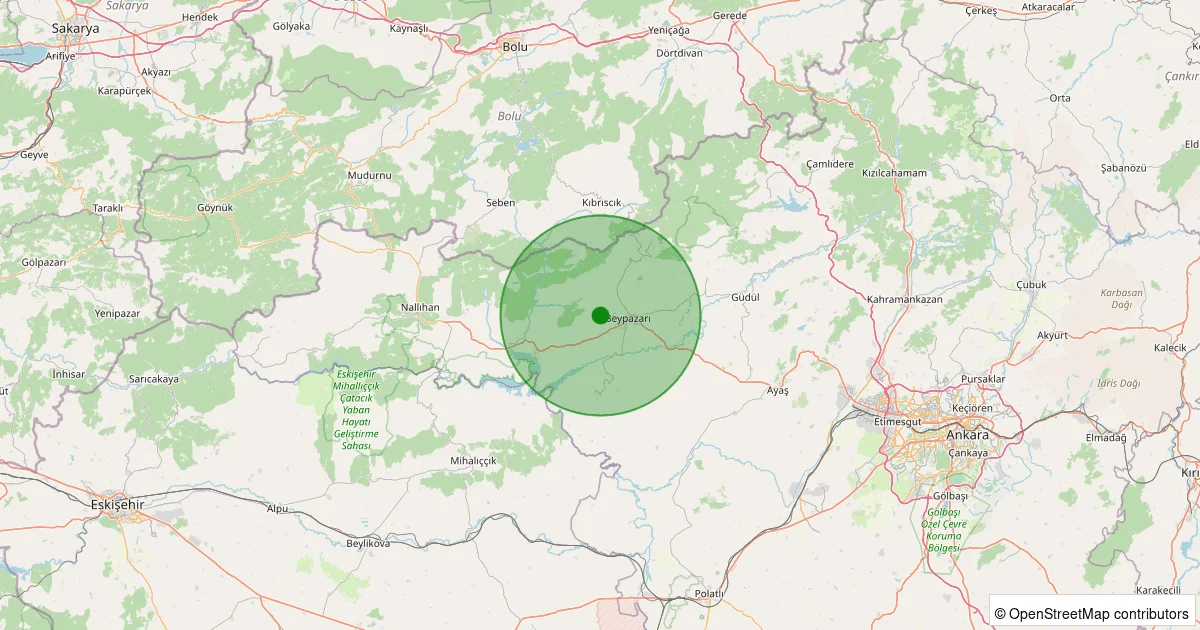 09 Ekim 2025 saat 17:50 - Beypazarı - Bağözü(Zaviye) - 2.20ml depreminin harita gösterimi