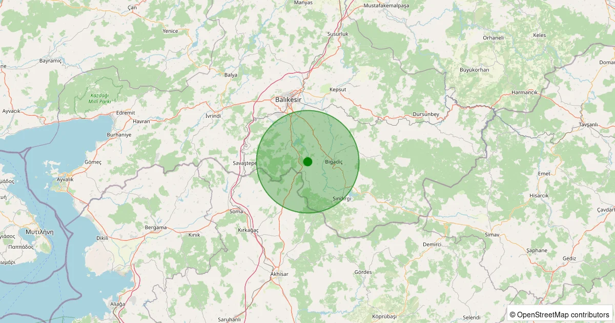09 Ekim 2025 saat 17:57 - Bigadiç - Hamidiye - 1.50ml depreminin harita gösterimi