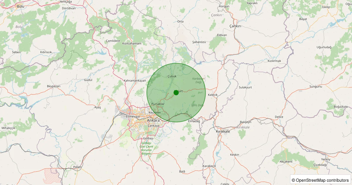 09 Ekim 2025 saat 22:10 - Akyurt - Timurhan - 1.50ml depreminin harita gösterimi