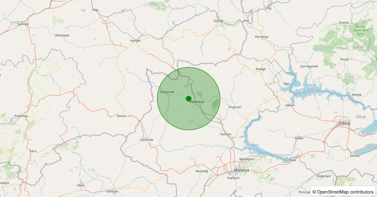 10 Ekim 2025 saat 00:10 - Hekimhan - Yeni - 1.20ml depreminin harita gösterimi