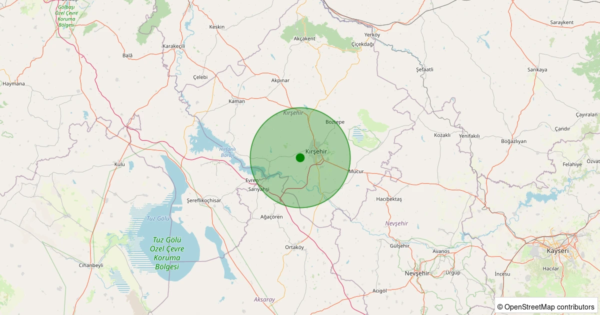 11 Kasım 2025 saat 14:12 - Kırşehir - 1.20ml depreminin harita gösterimi