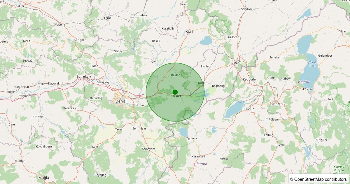 12 Kasım 2025 saat 02:14 - Bozkurt - Tutluca - 1.10ml depreminin harita gösterimi