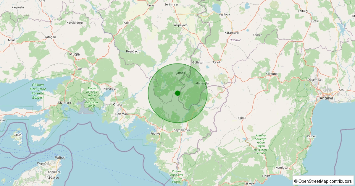 12 Kasım 2025 saat 05:33 - Çameli - Gürsu - 1.70ml depreminin harita gösterimi