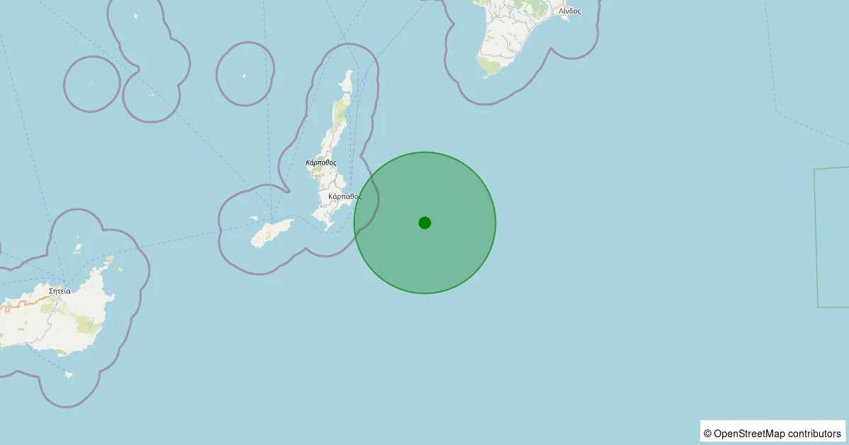 10 Ekim 2025 saat 02:59 - Akdeniz - [141.35 km] Datça (Muğla) - 1.60ML depreminin harita gösterimi