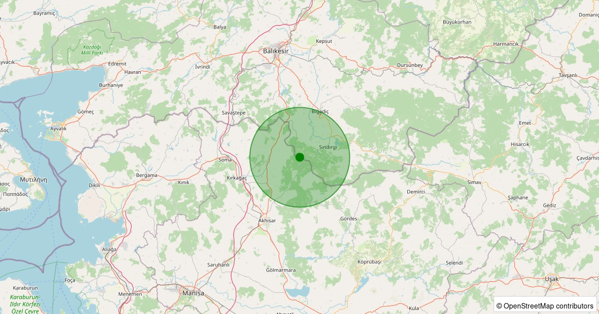 12 Kasım 2025 saat 14:37 - Akhisar - 1.40ml depreminin harita gösterimi
