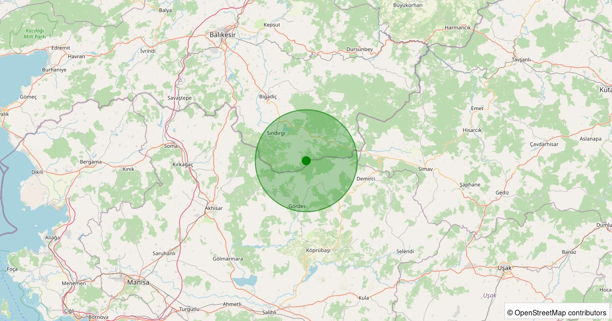 13 Kasım 2025 saat 14:48 - Gördes - Kobaklar - 1.70ml depreminin harita gösterimi