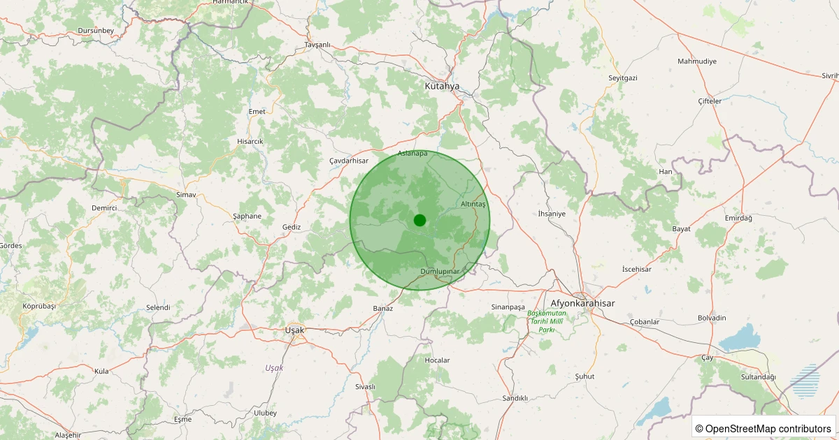 13 Kasım 2025 saat 17:11 - Altıntaş - Alıncık Köyü - 1.80ml depreminin harita gösterimi