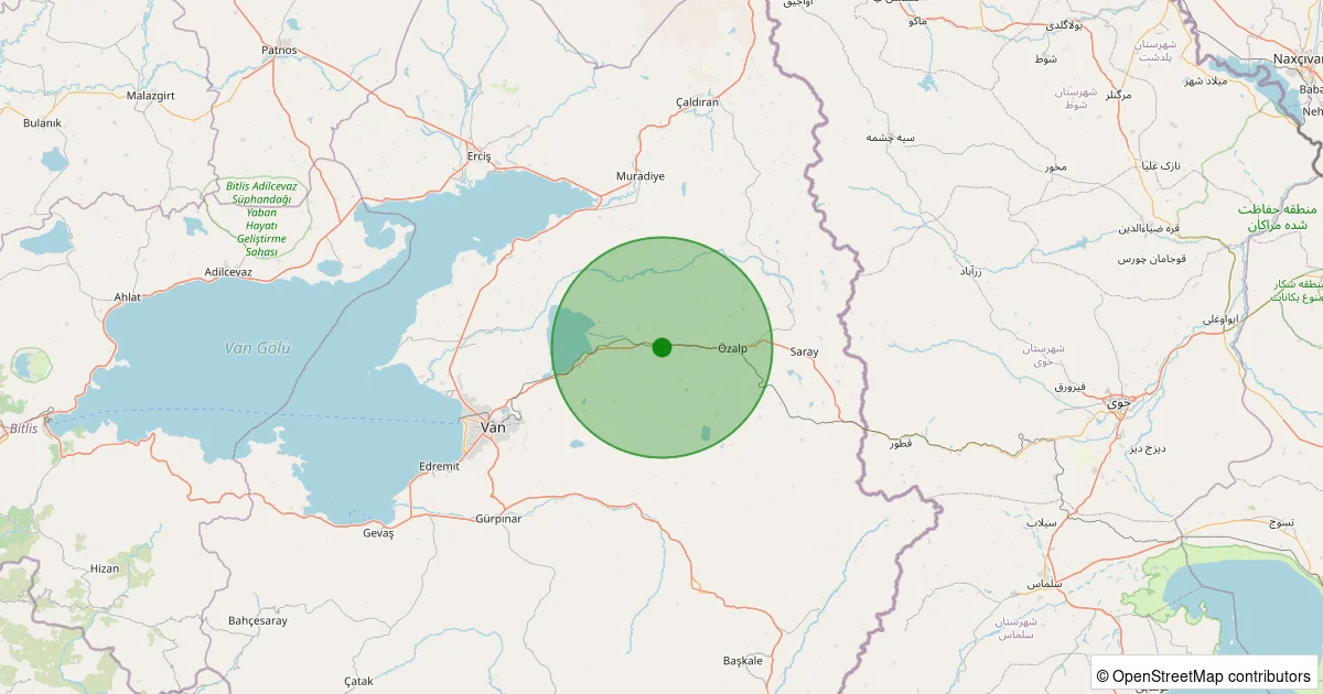 10 Ekim 2025 saat 07:19 - İpekyolu - Dibekli - 2.60ML depreminin harita gösterimi
