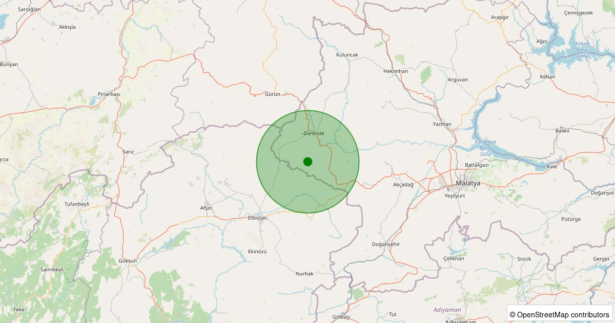 14 Kasım 2025 saat 03:07 - Darende - Yavuzlar - 1.10ml depreminin harita gösterimi