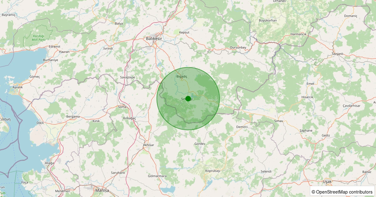14 Kasım 2025 saat 04:01 - Sındırgı - Çavdaroğlu - 1.80ml depreminin harita gösterimi