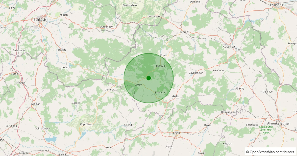 10 Ekim 2025 saat 08:17 - Simav - Söğüt Köyü - 0.70ml depreminin harita gösterimi