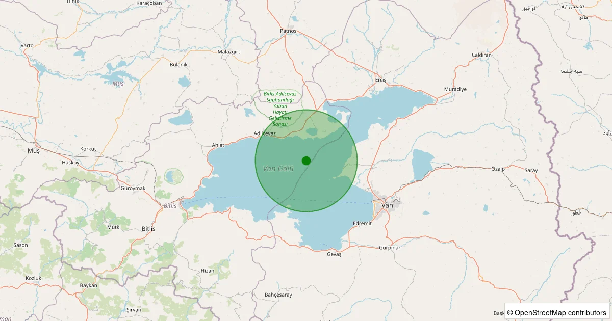 10 Ekim 2025 saat 08:37 - Adilcevaz - 2.70ML depreminin harita gösterimi