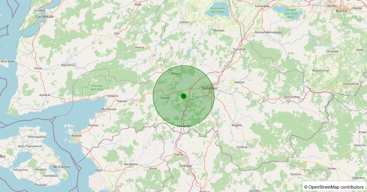 14 Kasım 2025 saat 13:47 - Altıeylül - Sarıalan - 1.00ml depreminin harita gösterimi