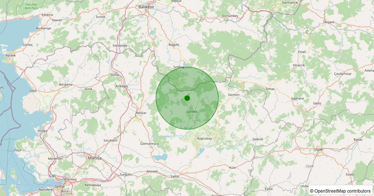 15 Kasım 2025 saat 11:55 - Gördes - Beğel - 1.40ml depreminin harita gösterimi