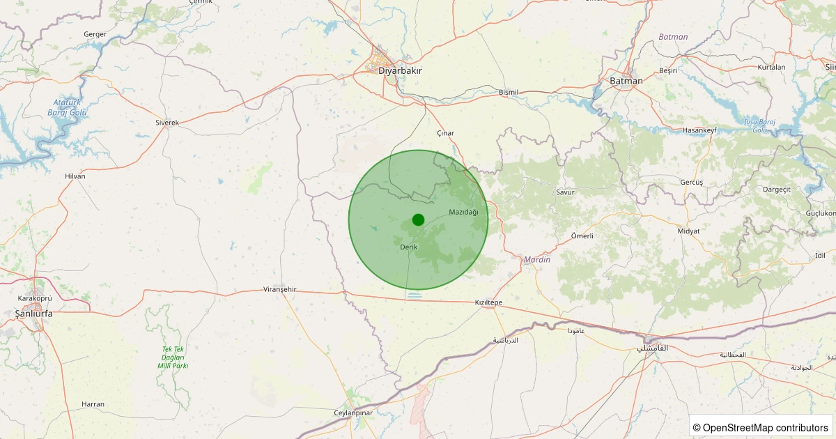 15 Kasım 2025 saat 12:23 - Mazıdağı - 1.40ml depreminin harita gösterimi