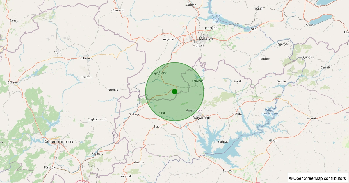 16 Kasım 2025 saat 06:31 - Doğanşehir - Gedikağzı - 1.20ml depreminin harita gösterimi