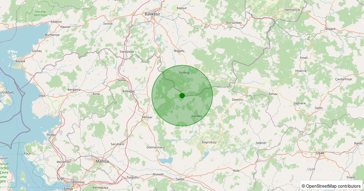 16 Kasım 2025 saat 07:49 - Akhisar - 1.40ml depreminin harita gösterimi
