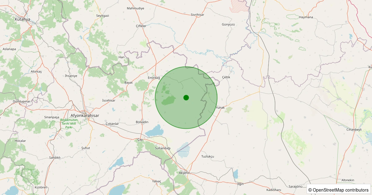 16 Kasım 2025 saat 12:18 - Emirdağ - Bademli/Yıldız Köyü - 1.70ml depreminin harita gösterimi