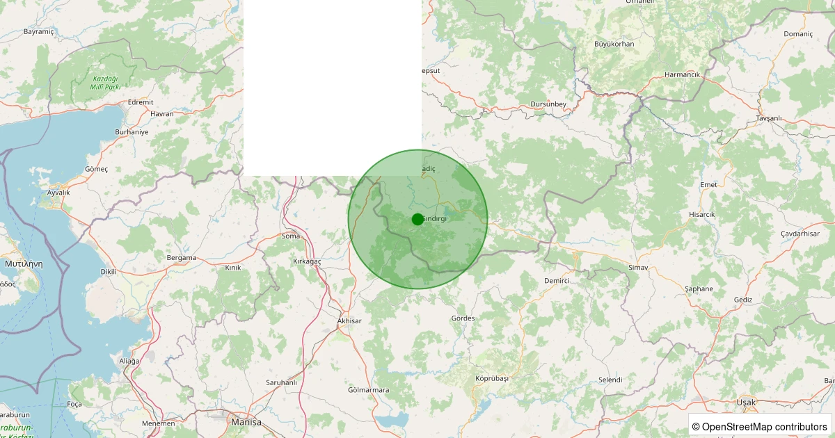 16 Kasım 2025 saat 19:38 - Sındırgı - Cüneyt - 1.80ml depreminin harita gösterimi