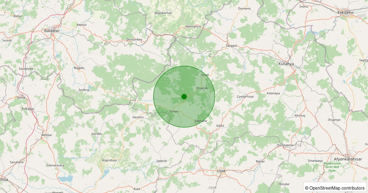 11 Ekim 2025 saat 00:03 - Hisarcık - Tokat Köyü - 1.00ml depreminin harita gösterimi