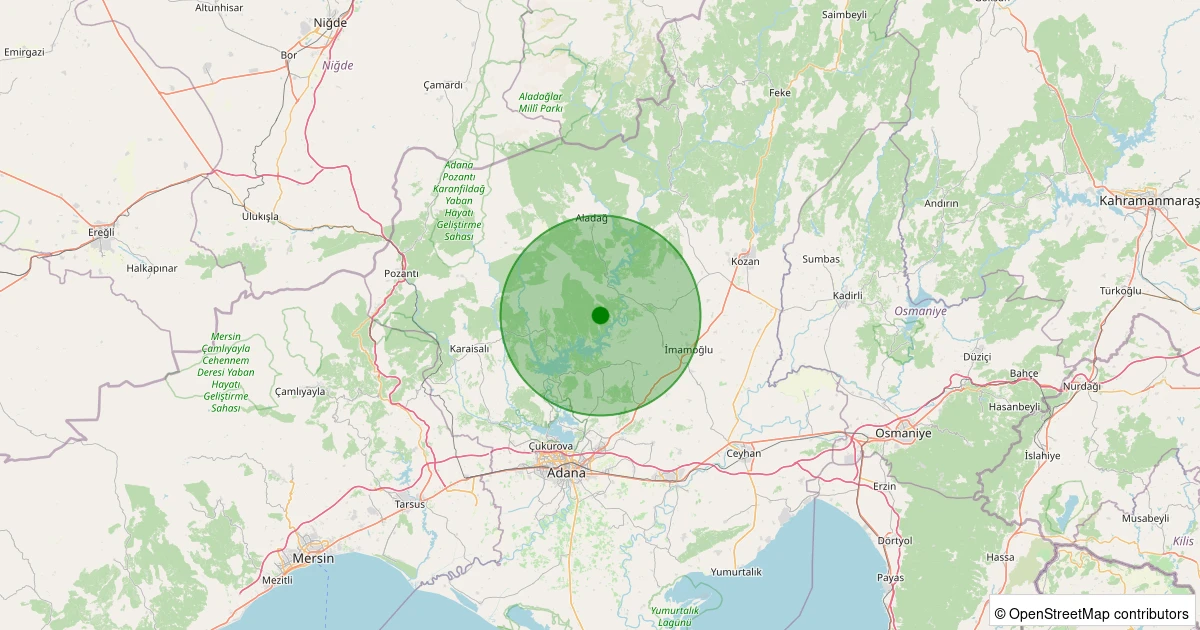 17 Kasım 2025 saat 02:28 - Karaisalı - Tümenli Köyü - 1.40ml depreminin harita gösterimi