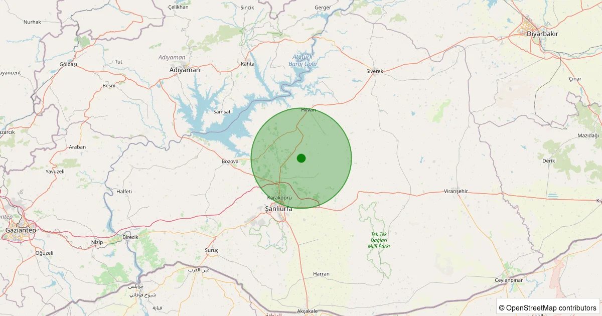 10 Ekim 2025 saat 18:20 - Karaköprü - Böyüksalkım - 3.10ml depreminin harita gösterimi