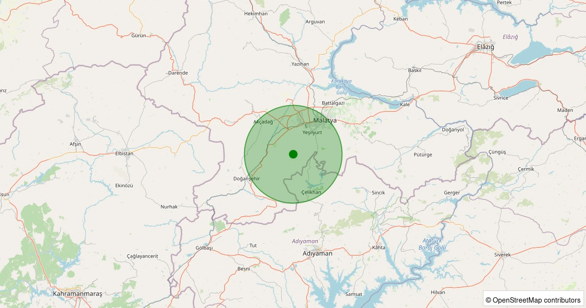 17 Kasım 2025 saat 09:53 - Yeşilyurt - Atalar - 1.50ml depreminin harita gösterimi