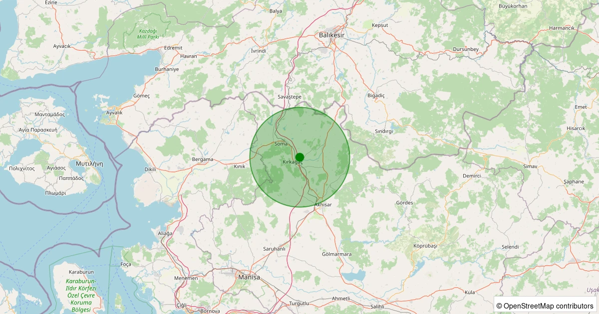 17 Kasım 2025 saat 11:36 - Kırkağaç - Şaireşref - 1.40ml depreminin harita gösterimi