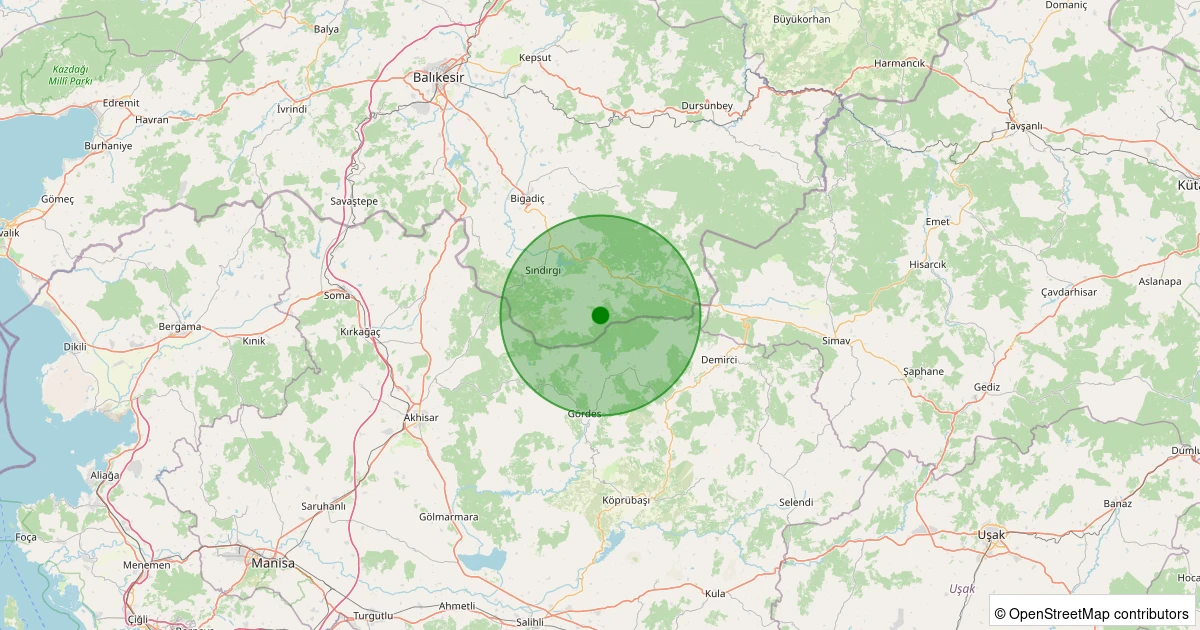 17 Kasım 2025 saat 13:51 - Sındırgı - Küçükdağdere - 1.40ml depreminin harita gösterimi