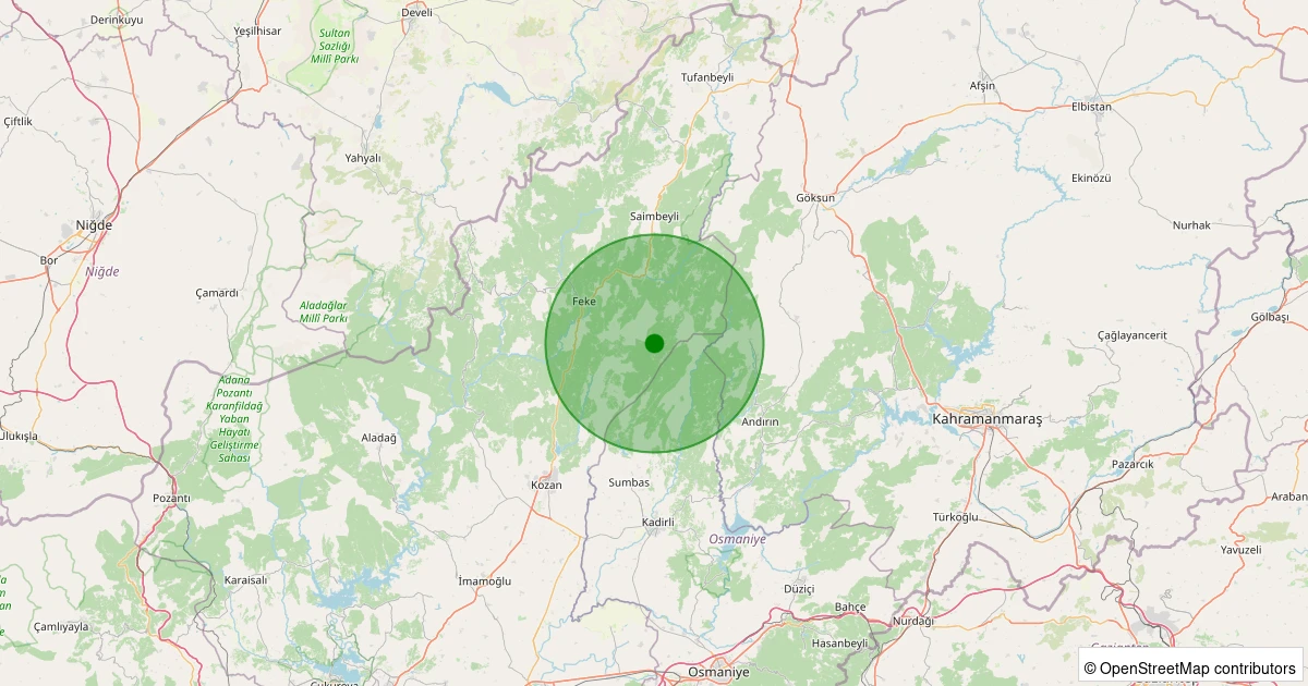 17 Kasım 2025 saat 17:44 - Kozan - Akçalıuşağı - 2.10ml depreminin harita gösterimi