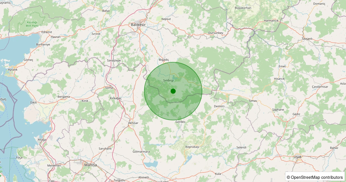 17 Kasım 2025 saat 18:26 - Sındırgı - Aktaş - 1.10ml depreminin harita gösterimi