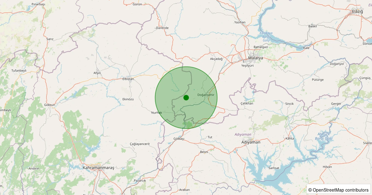 17 Kasım 2025 saat 23:02 - Doğanşehir - Beğre - 1.20ml depreminin harita gösterimi