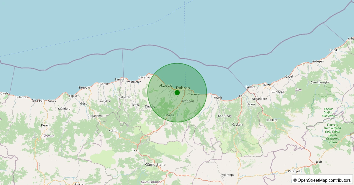 18 Kasım 2025 saat 00:40 - Ortahisar - Bengisu - 1.40ml depreminin harita gösterimi
