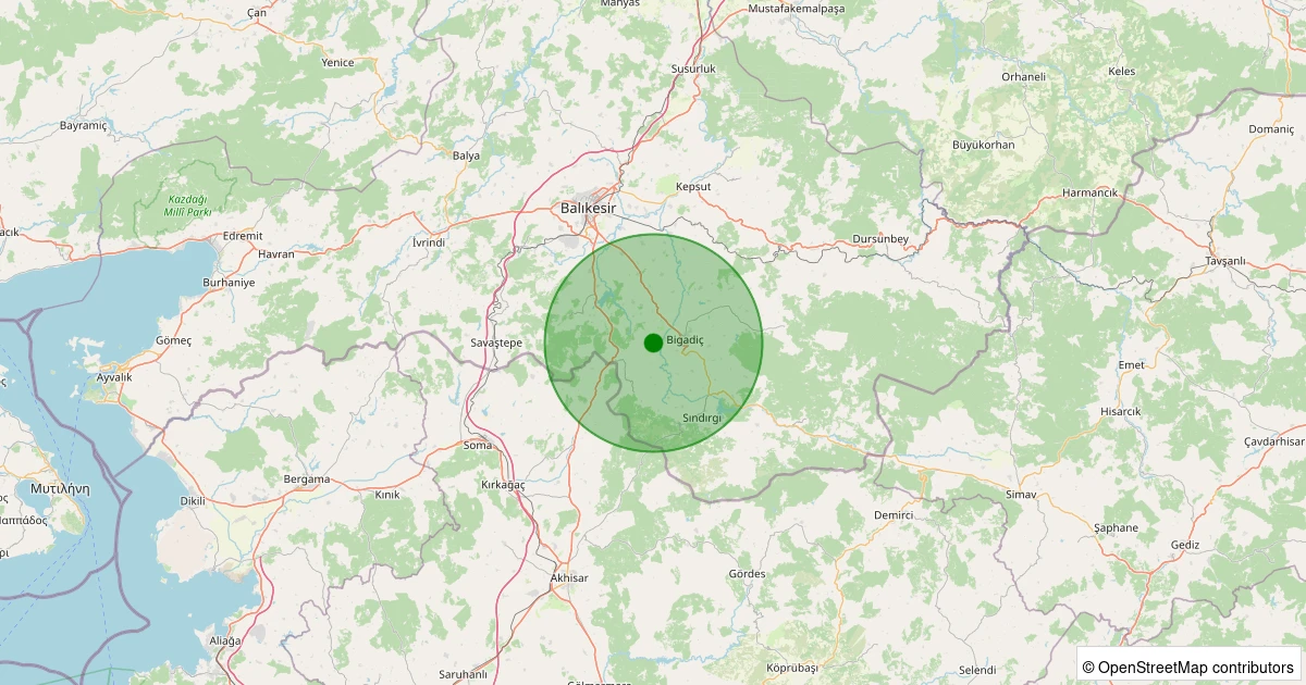 18 Kasım 2025 saat 03:06 - Sındırgı - Eşmedere - 2.70ml depreminin harita gösterimi