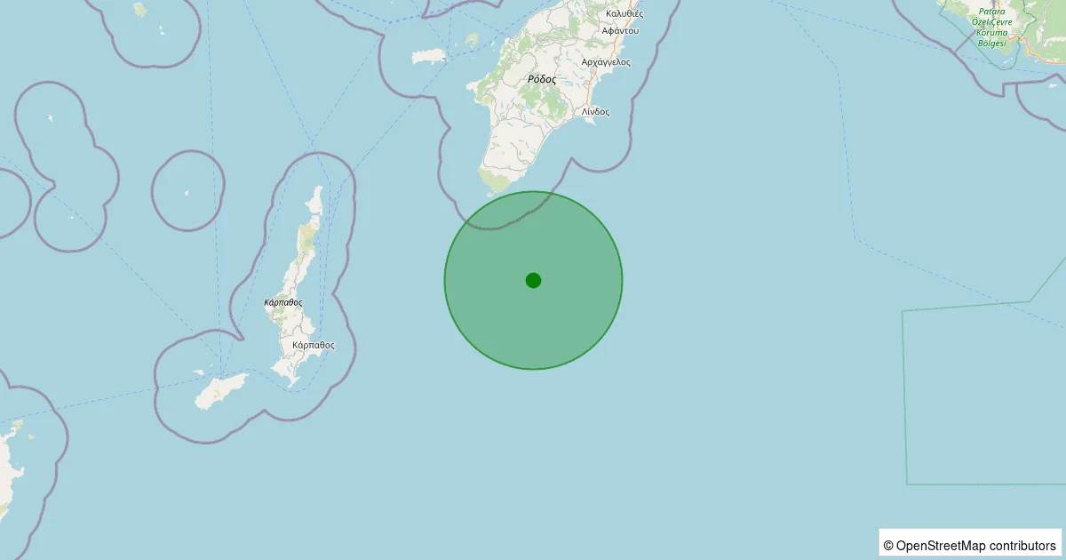 10 Ekim 2025 saat 17:51 - Akdeniz - [108.80 km] Marmaris (Muğla) - 1.90ML depreminin harita gösterimi