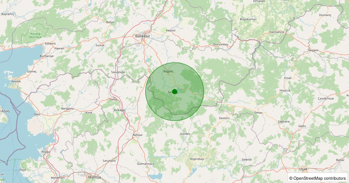 18 Kasım 2025 saat 03:09 - Sındırgı - Çavdaroğlu - 1.60ml depreminin harita gösterimi