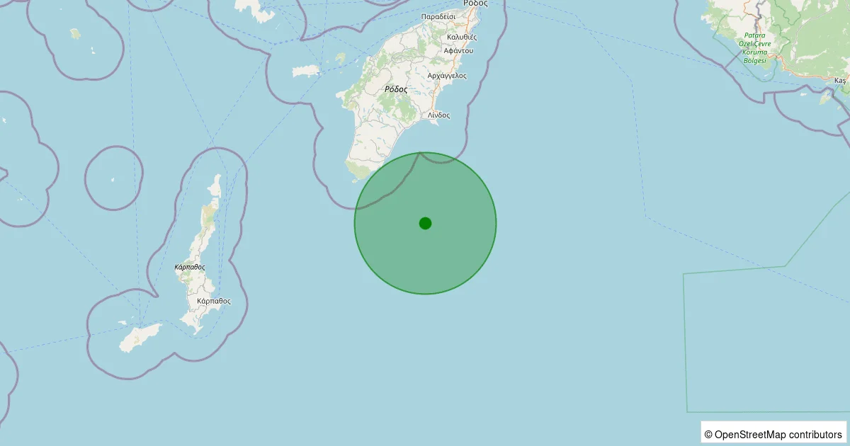 10 Ekim 2025 saat 15:40 - Akdeniz - [97.99 km] Marmaris (Muğla) - 2.20ML depreminin harita gösterimi