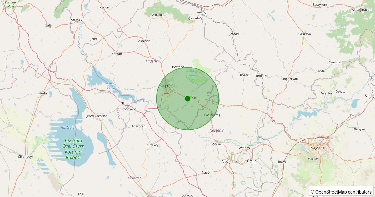 18 Kasım 2025 saat 13:51 - Mucur - Acıöz - 1.60ml depreminin harita gösterimi