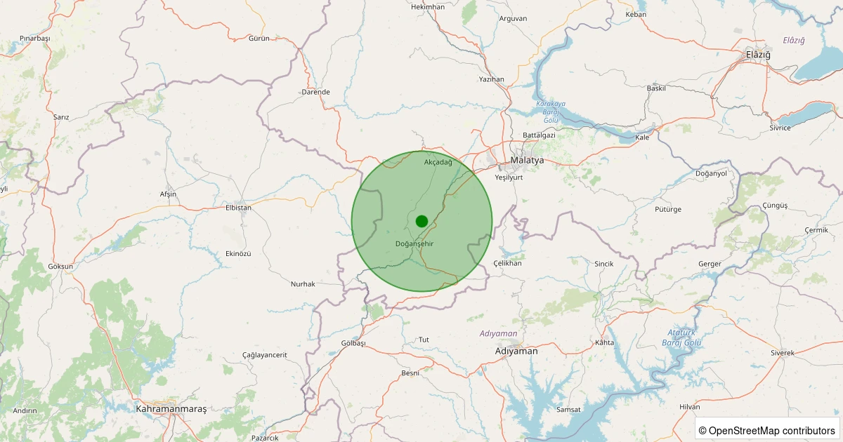 18 Kasım 2025 saat 19:48 - Doğanşehir - Polatdere - 1.30ml depreminin harita gösterimi