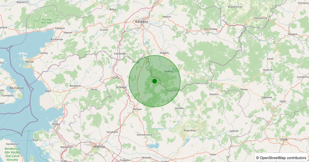 19 Kasım 2025 saat 02:16 - Akhisar - 1.50ml depreminin harita gösterimi