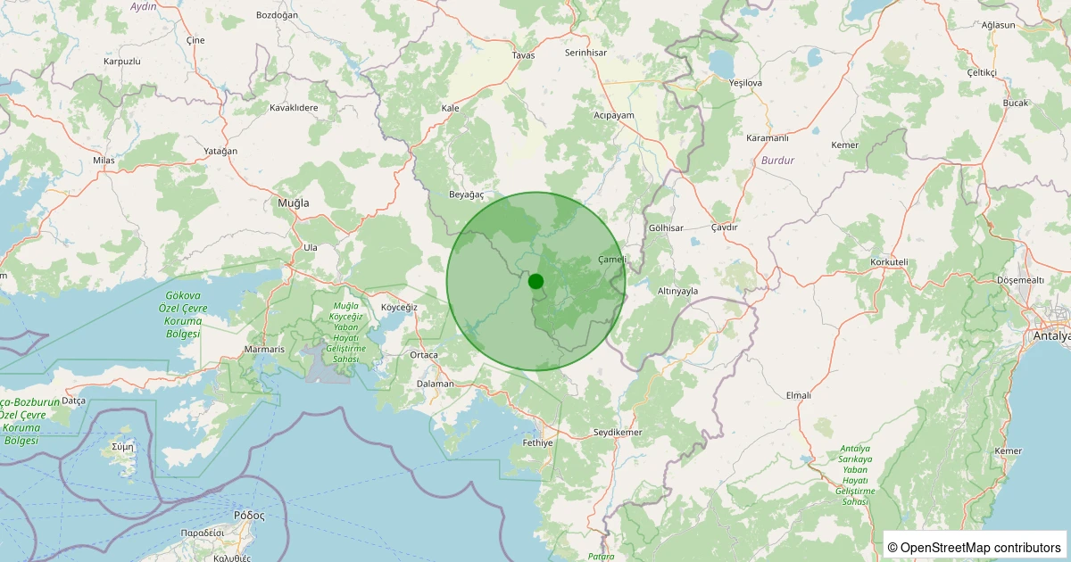 19 Kasım 2025 saat 08:46 - Acıpayam - 1.20ml depreminin harita gösterimi