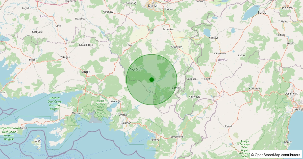 19 Kasım 2025 saat 09:50 - Acıpayam - Karaismailler - 1.40ml depreminin harita gösterimi