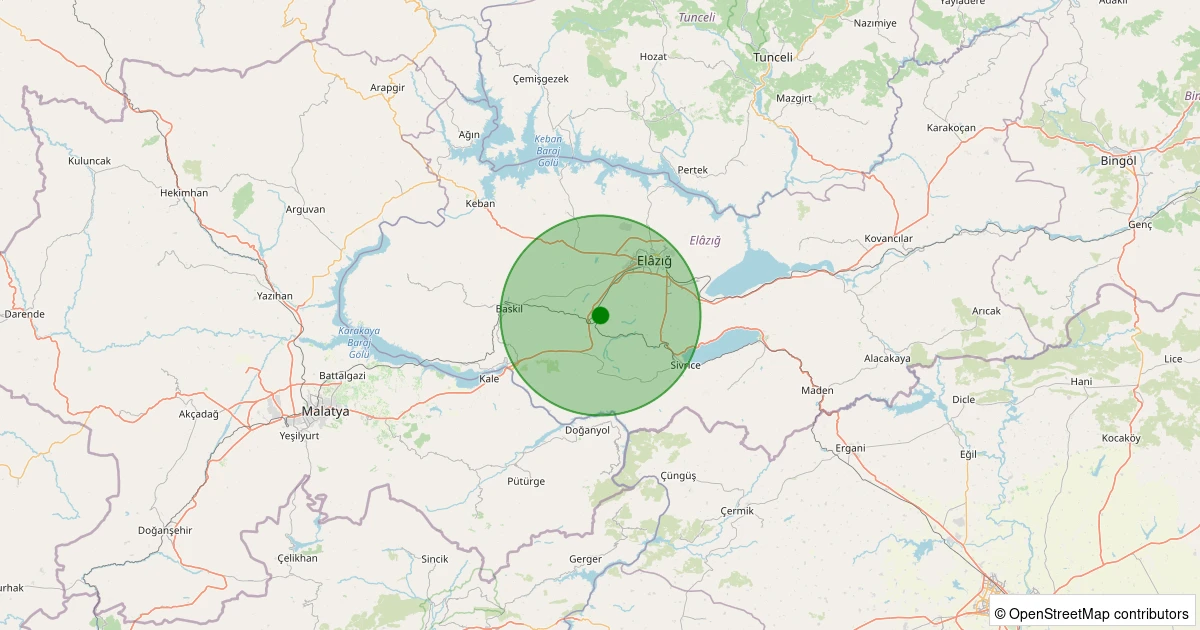 19 Kasım 2025 saat 14:53 - Merkez - Göl Köyü - 1.00ml depreminin harita gösterimi