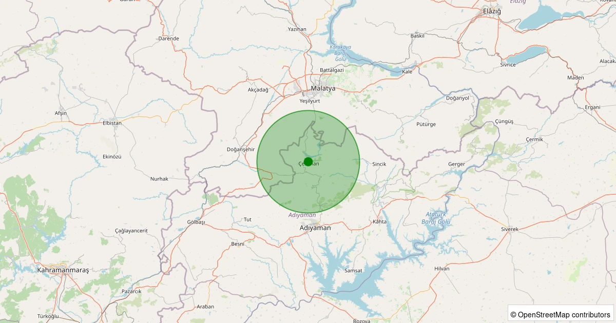 19 Kasım 2025 saat 15:54 - Çelikhan - Gölbağı Köyü - 1.90ml depreminin harita gösterimi